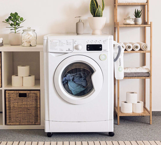 A clean washing machine with load of laundry
